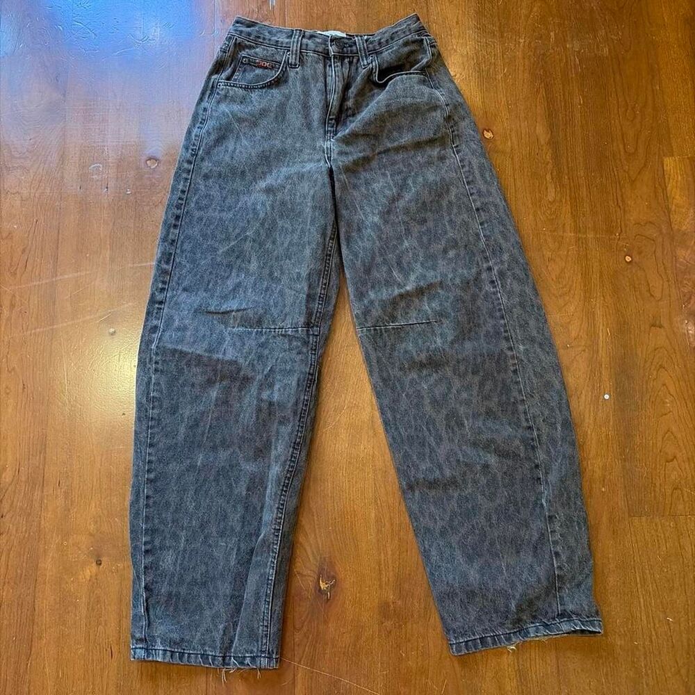 Urban-outfitters Women's Brown Leopard Print Baggy Barrel Logan Jeans